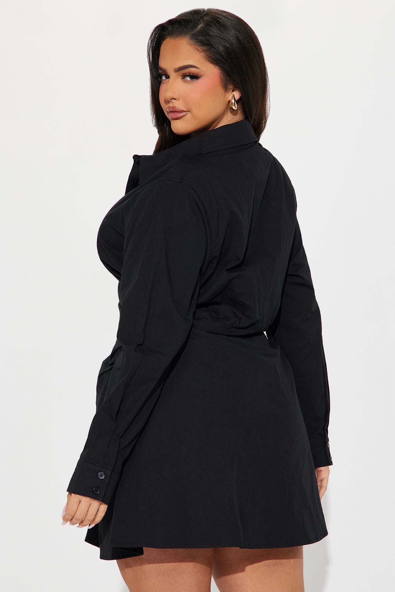 Friday Feels Shirt Dress - Black - Image 6