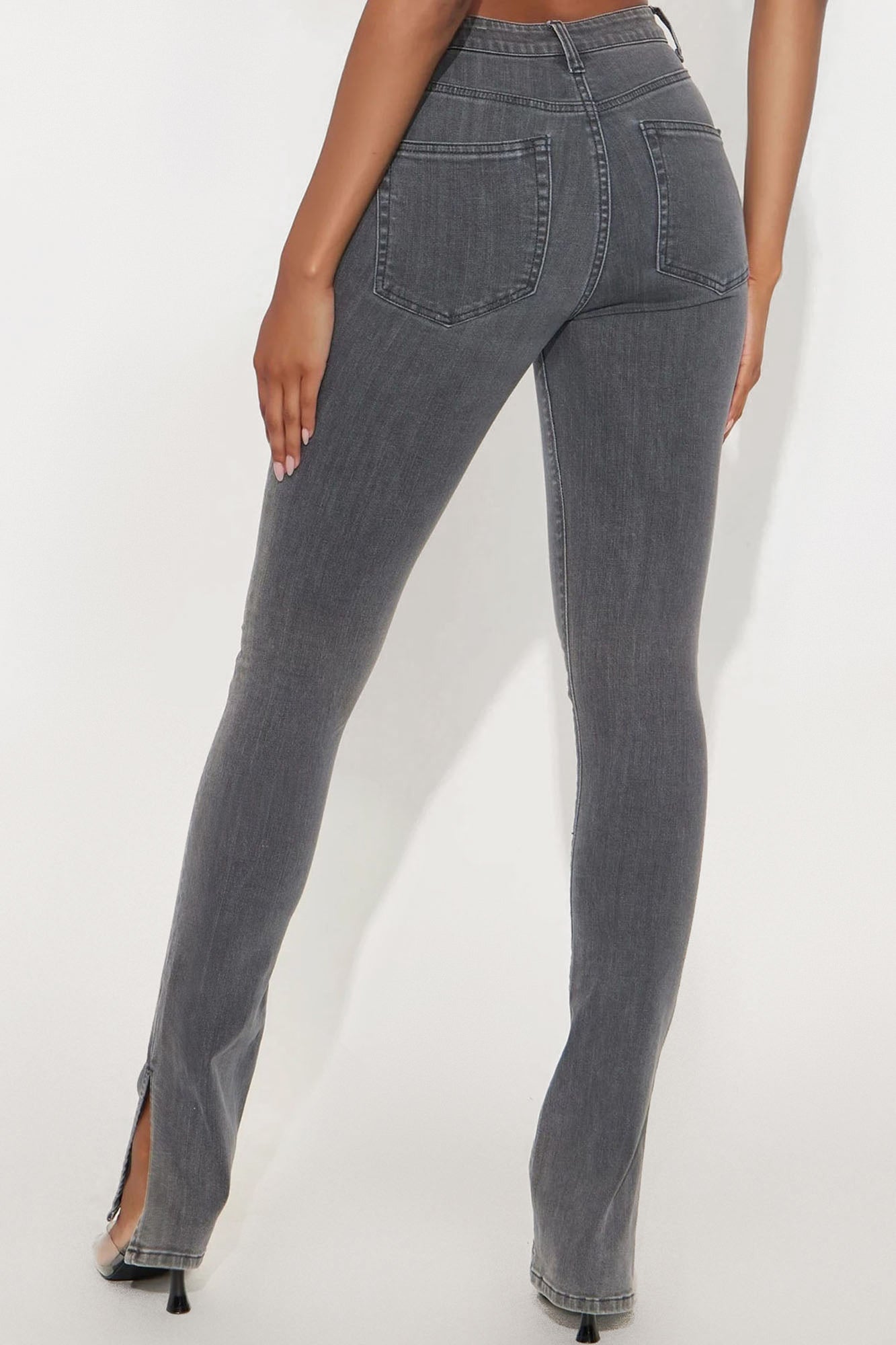 Tall Soho Side Split Skinny Jeans - Grey - Image 4