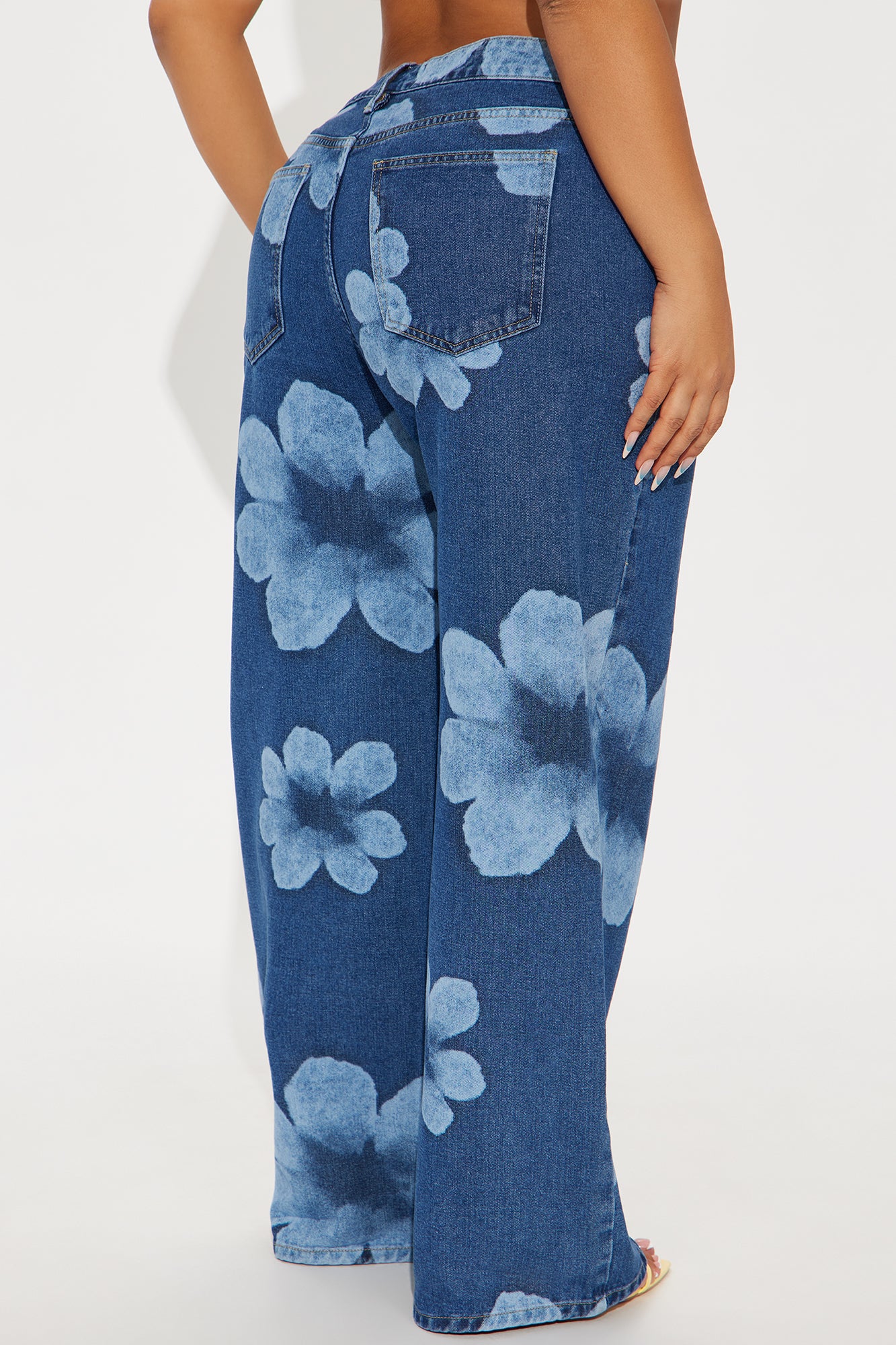 Born To Bloom Baggy Denim Jeans - Dark Wash - Image 6