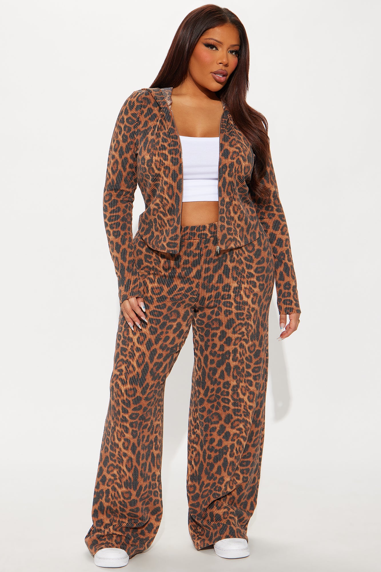 Lizzy Leopard Pant Set - Brown/combo - Image 5