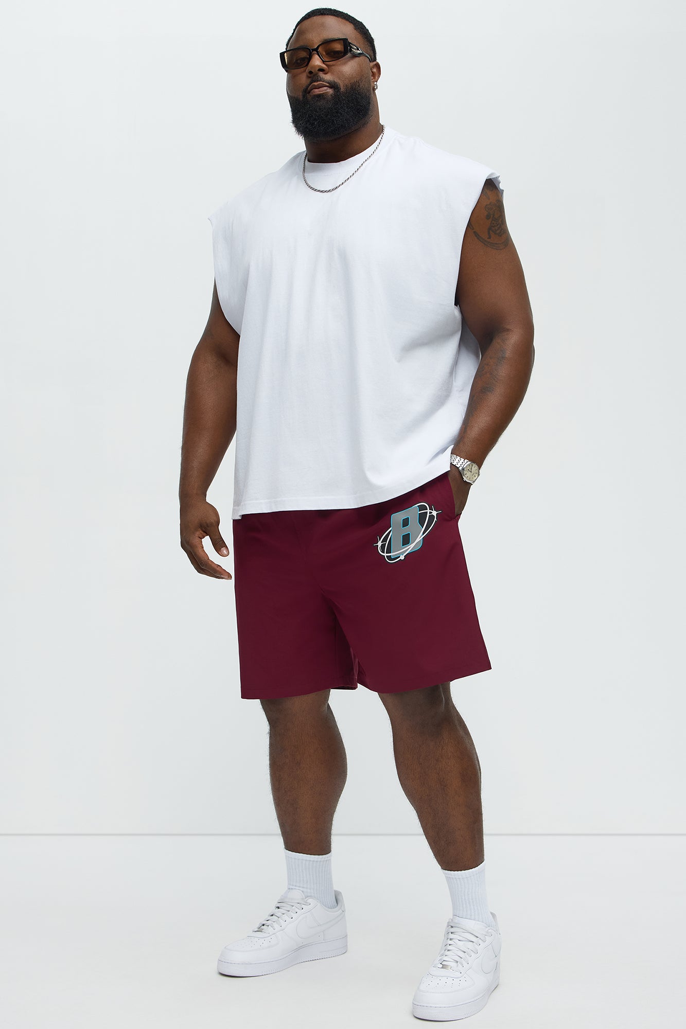 Bad Habits Relaxed Drawstring Shorts - Red - Image 8