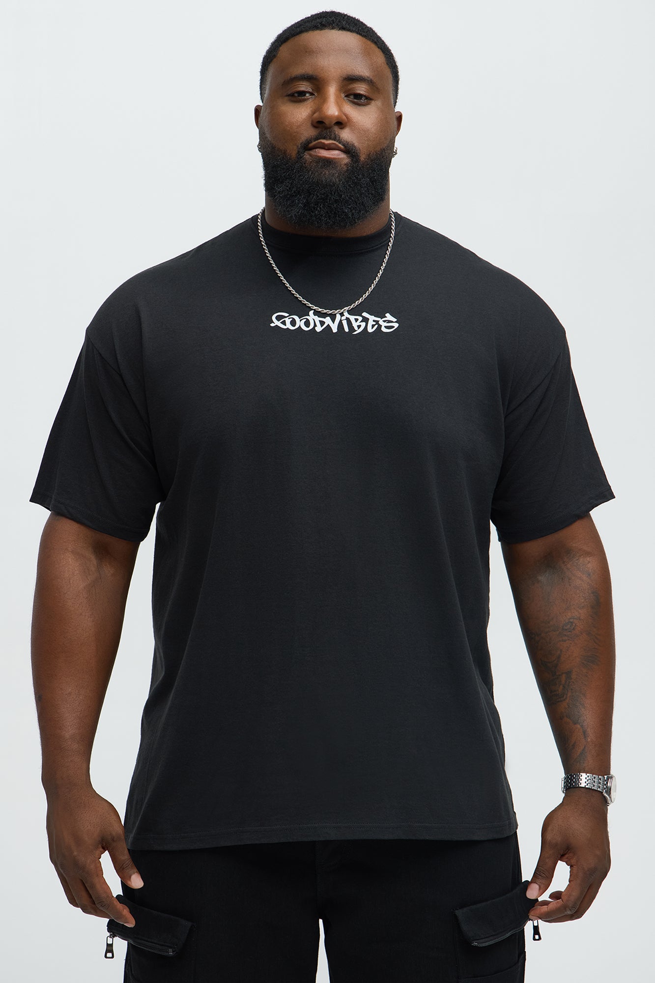Good Vibes Broken Heart Short Sleeve Tee - Black - Image 5
