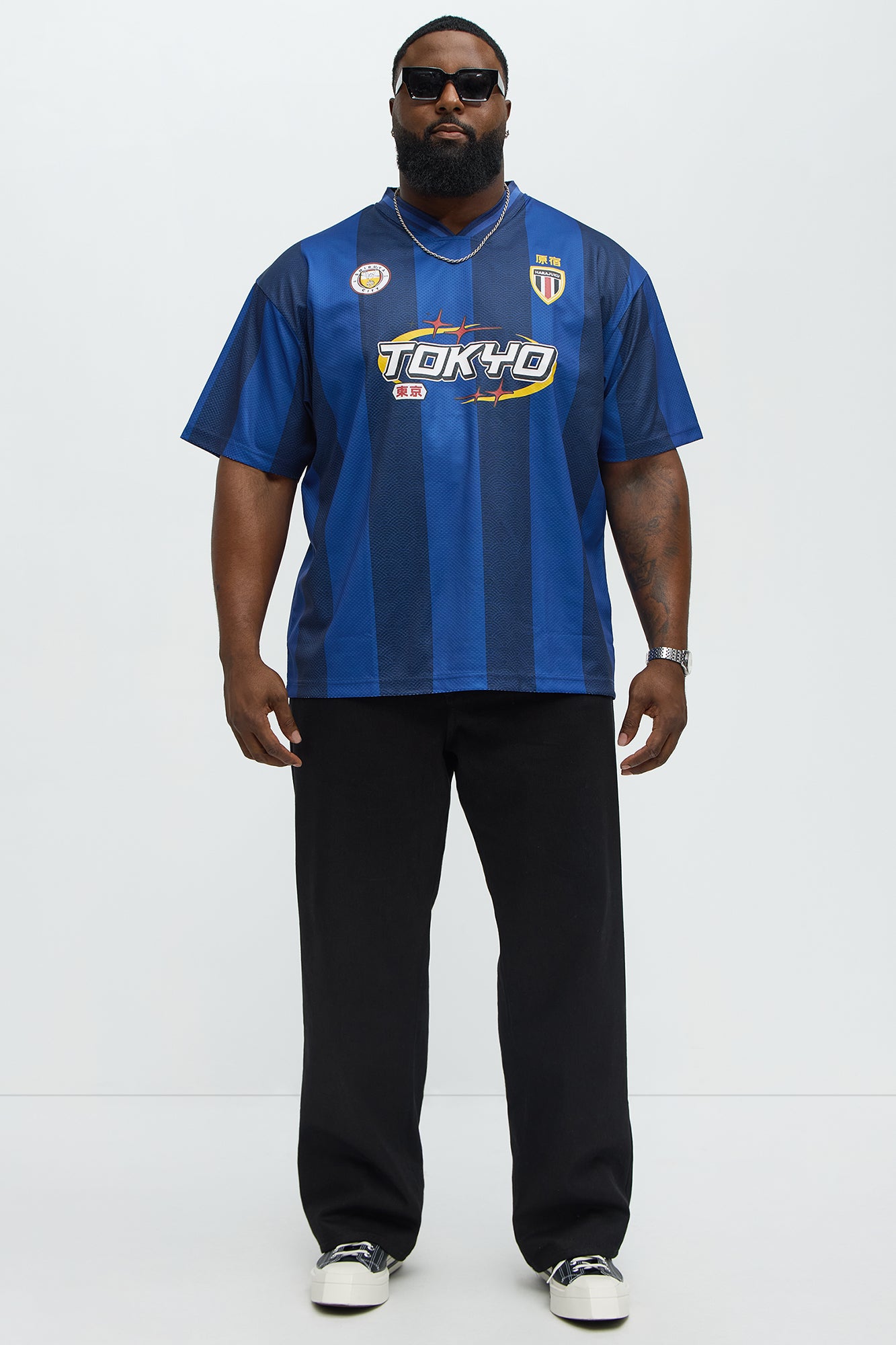 Tokyo Striped Short Sleeve Soccer Jersey - Navy/combo - Image 6