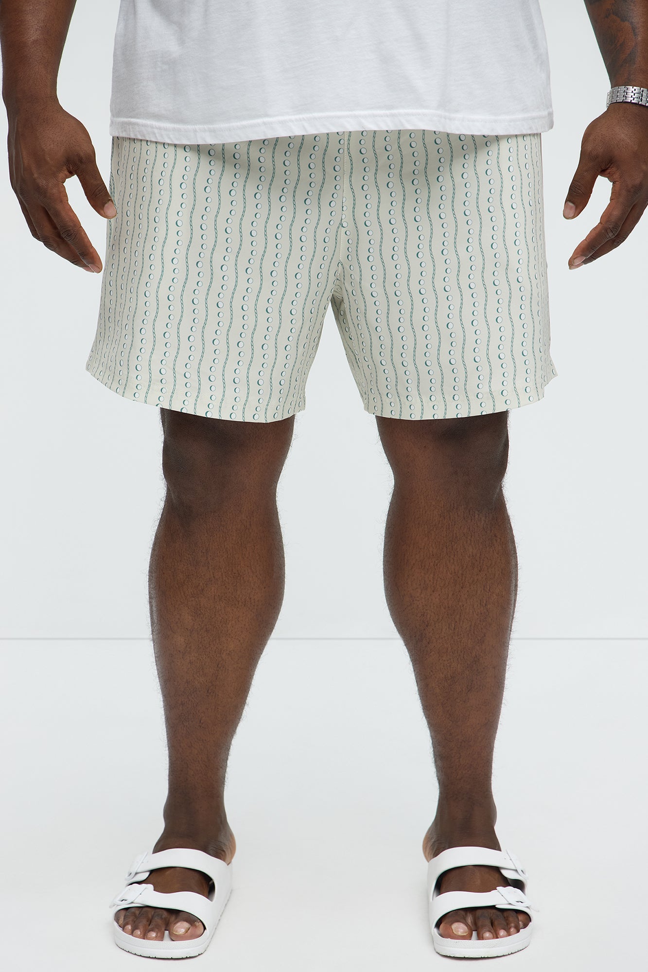 Pearl Printed Swim Mid Trunk - Cream/combo - Image 4