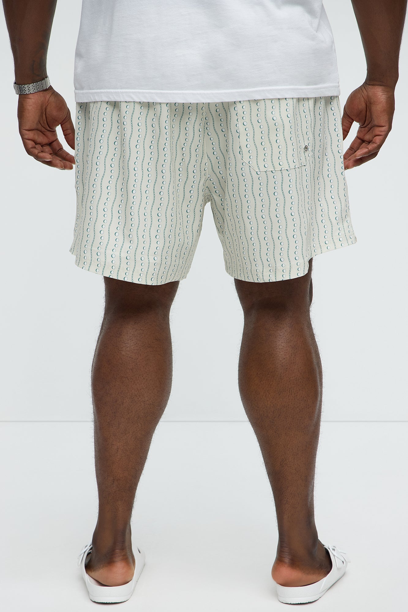 Pearl Printed Swim Mid Trunk - Cream/combo - Image 6