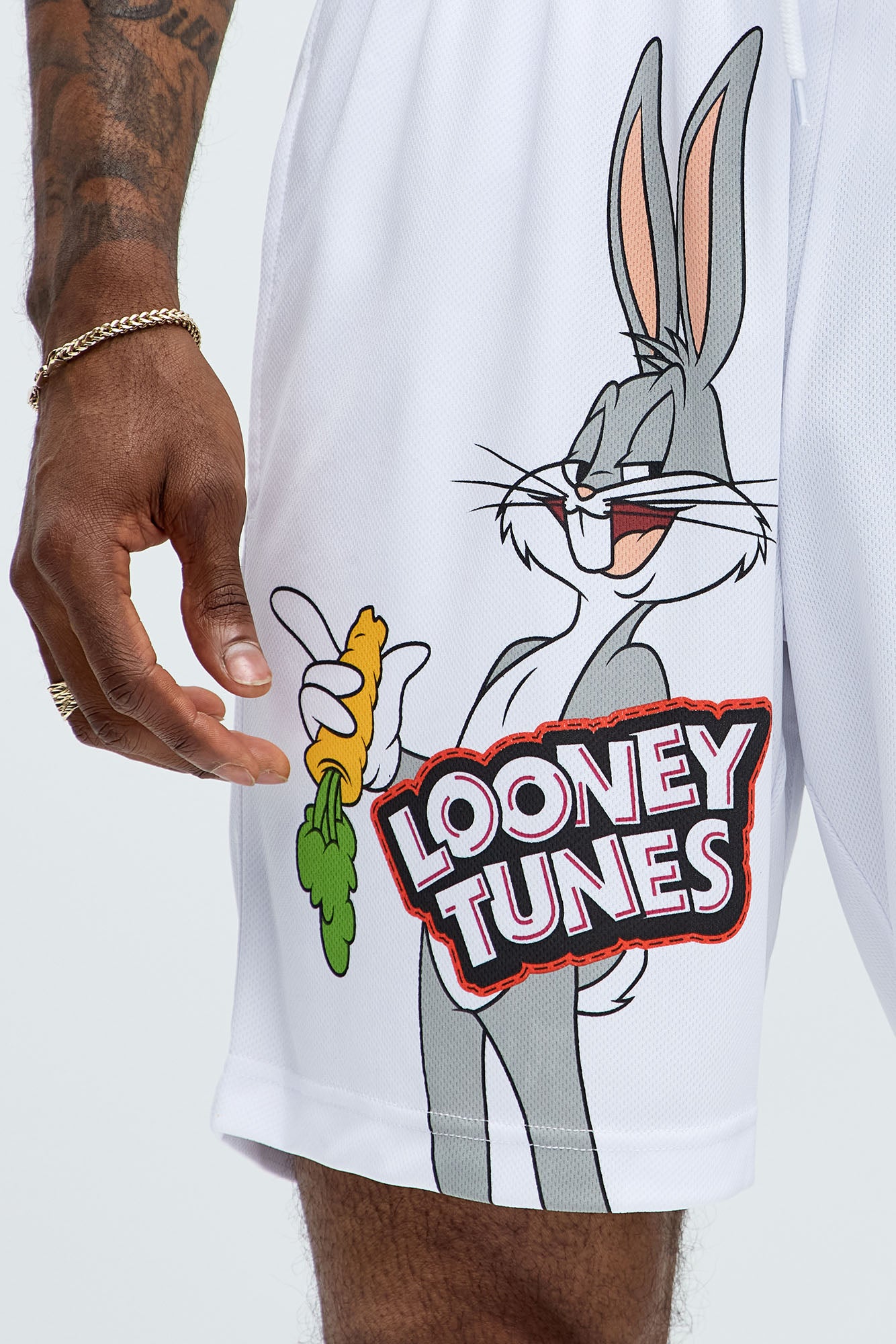 What's Up Doc Mesh Shorts - White - Image 4