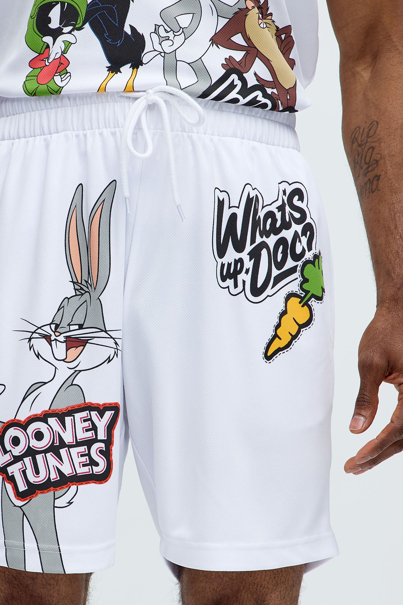 What's Up Doc Mesh Shorts - White - Image 5