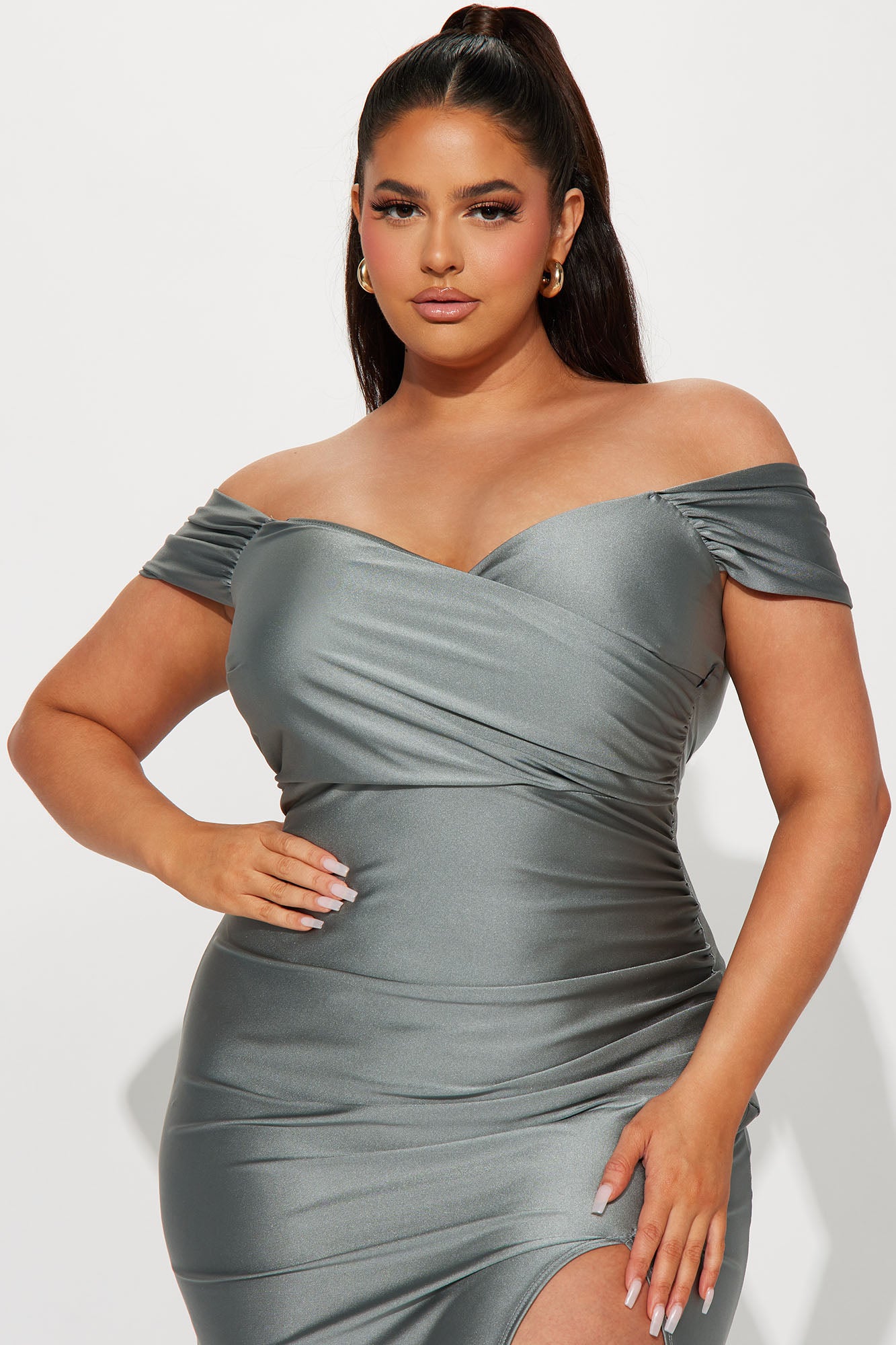 Romantic Nights Maxi Dress - Silver - Image 5