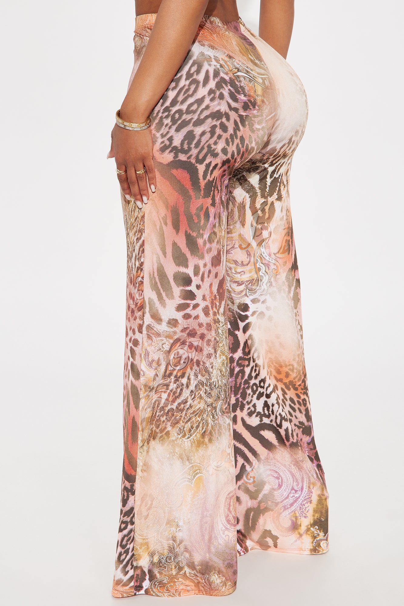 Wild Desire Leopard Wide Leg Pant - Rust/combo - Image 3