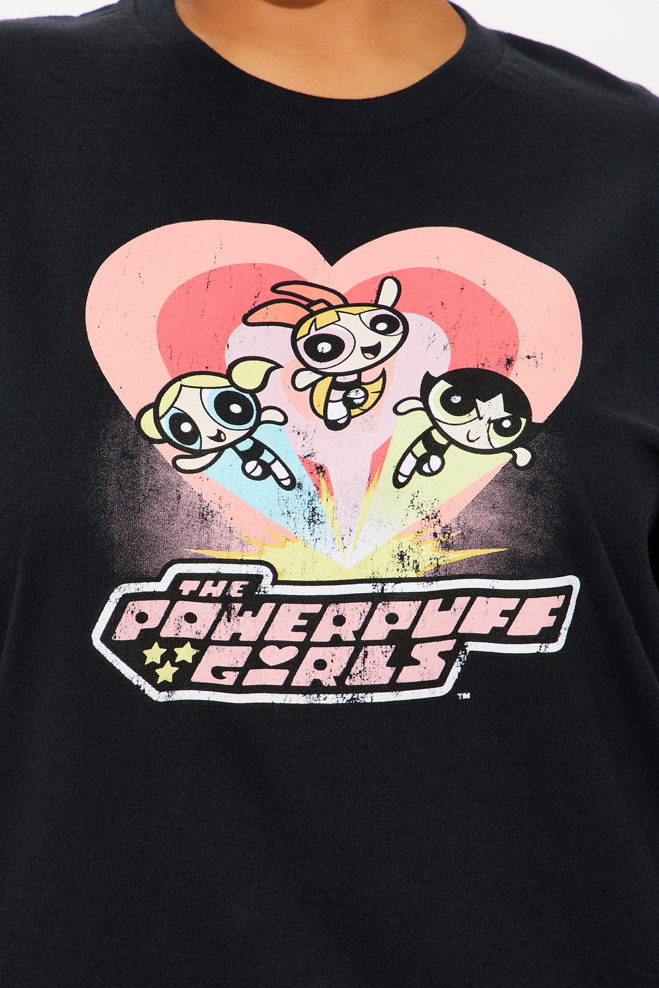 Powerpuff Girls Love Oversized Tee - Black - Image 6