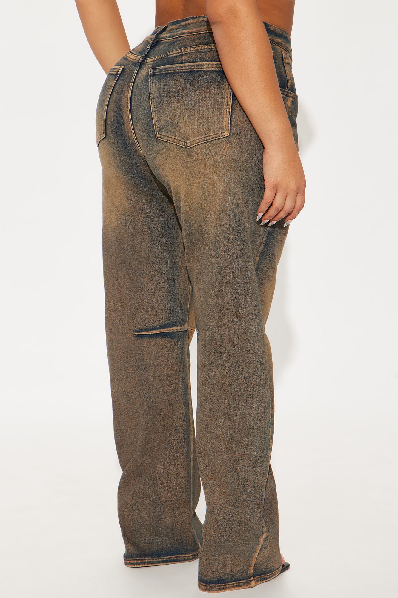 Bring Back Memories Stretch Tapered Leg Jeans - Brown - Image 8