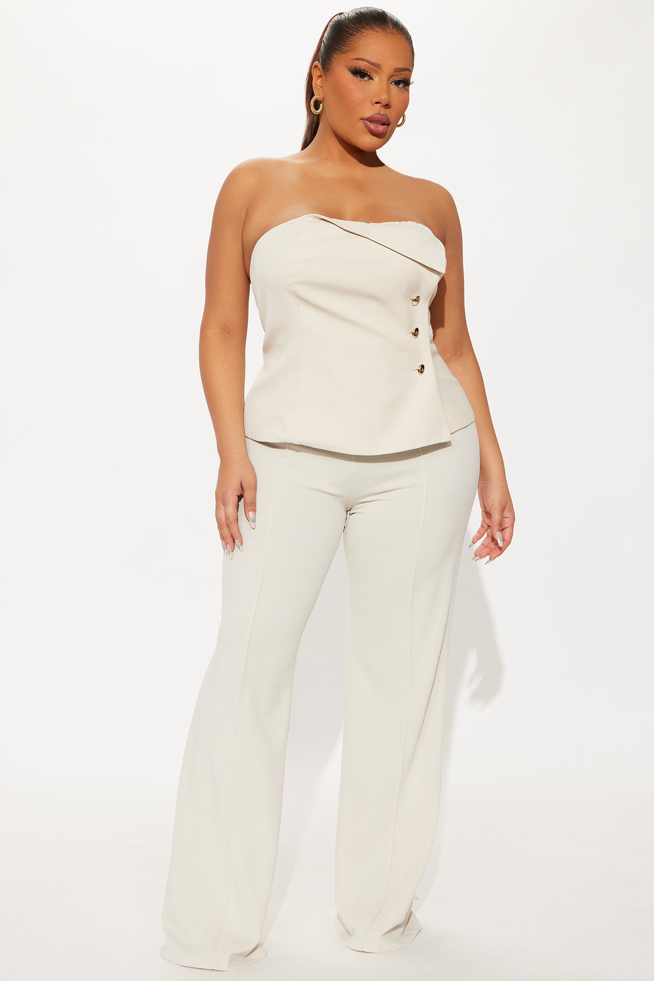 Coffee In Hand Strapless Top - Beige - Image 5