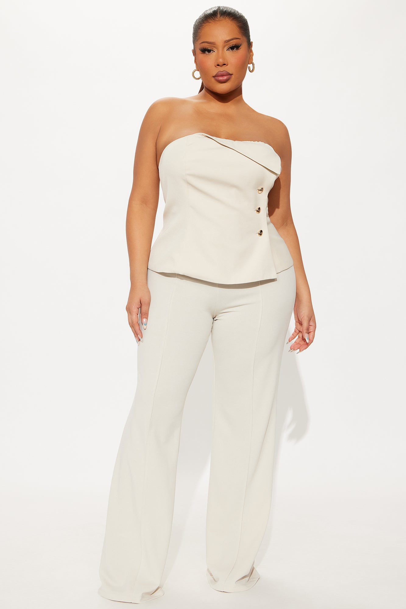 Victoria High Waisted Dress Pants - Oatmeal - Image 4