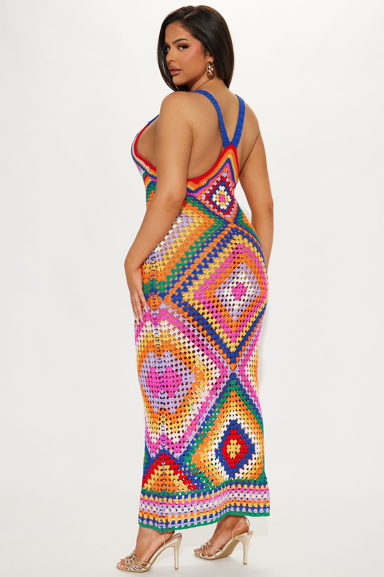 Cabo Vacay Crochet Maxi Dress - Multi Color - Image 8