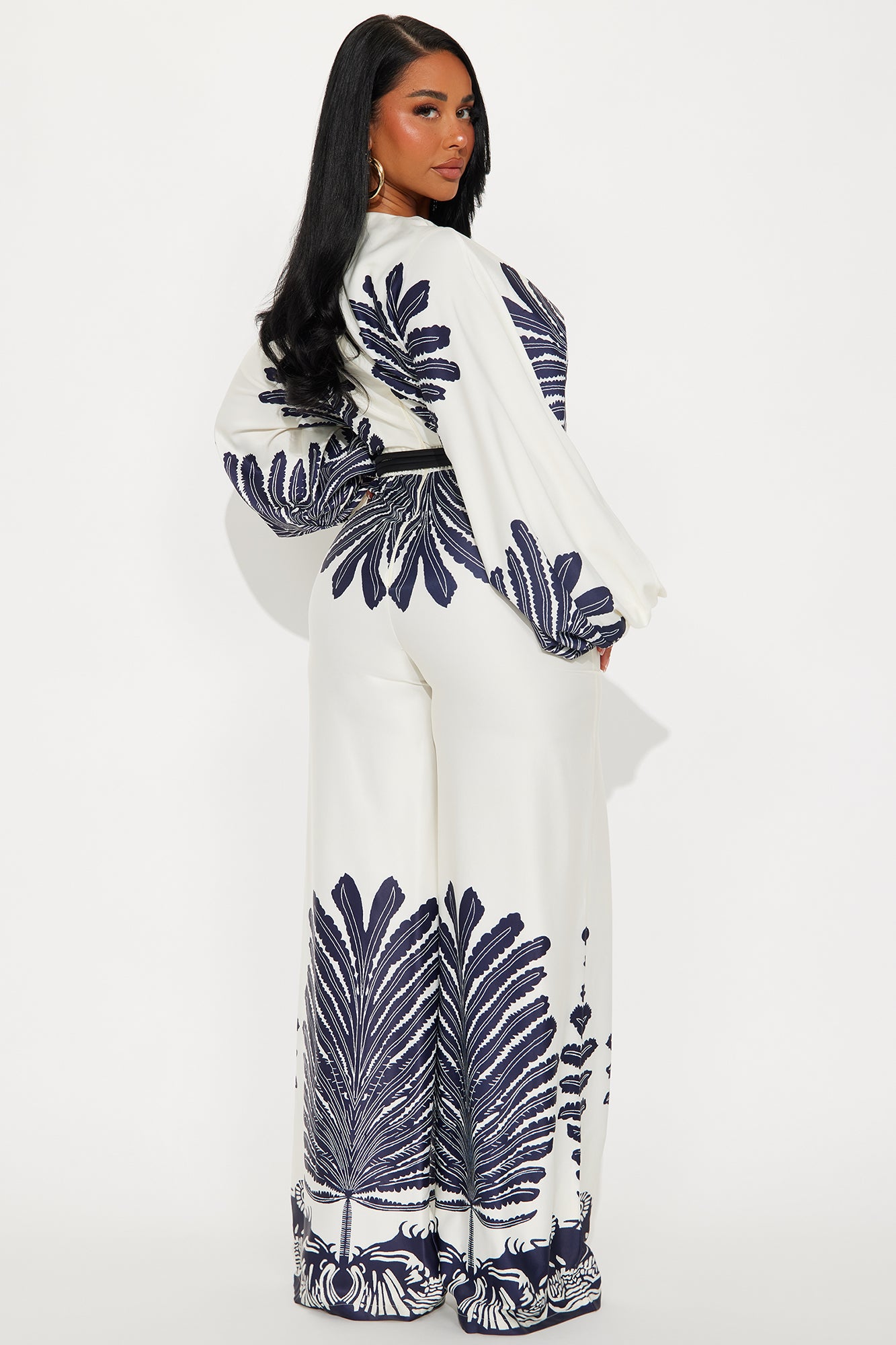 Santorini Stopover Satin Jumpsuit - Navy/combo - Image 3