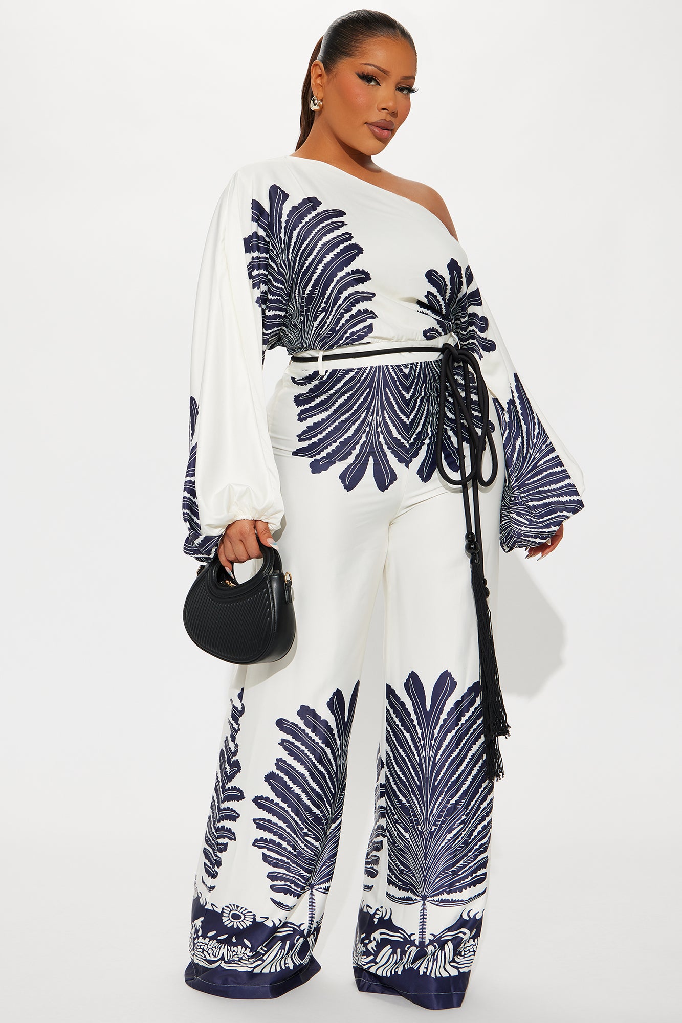 Santorini Stopover Satin Jumpsuit - Navy/combo - Image 4