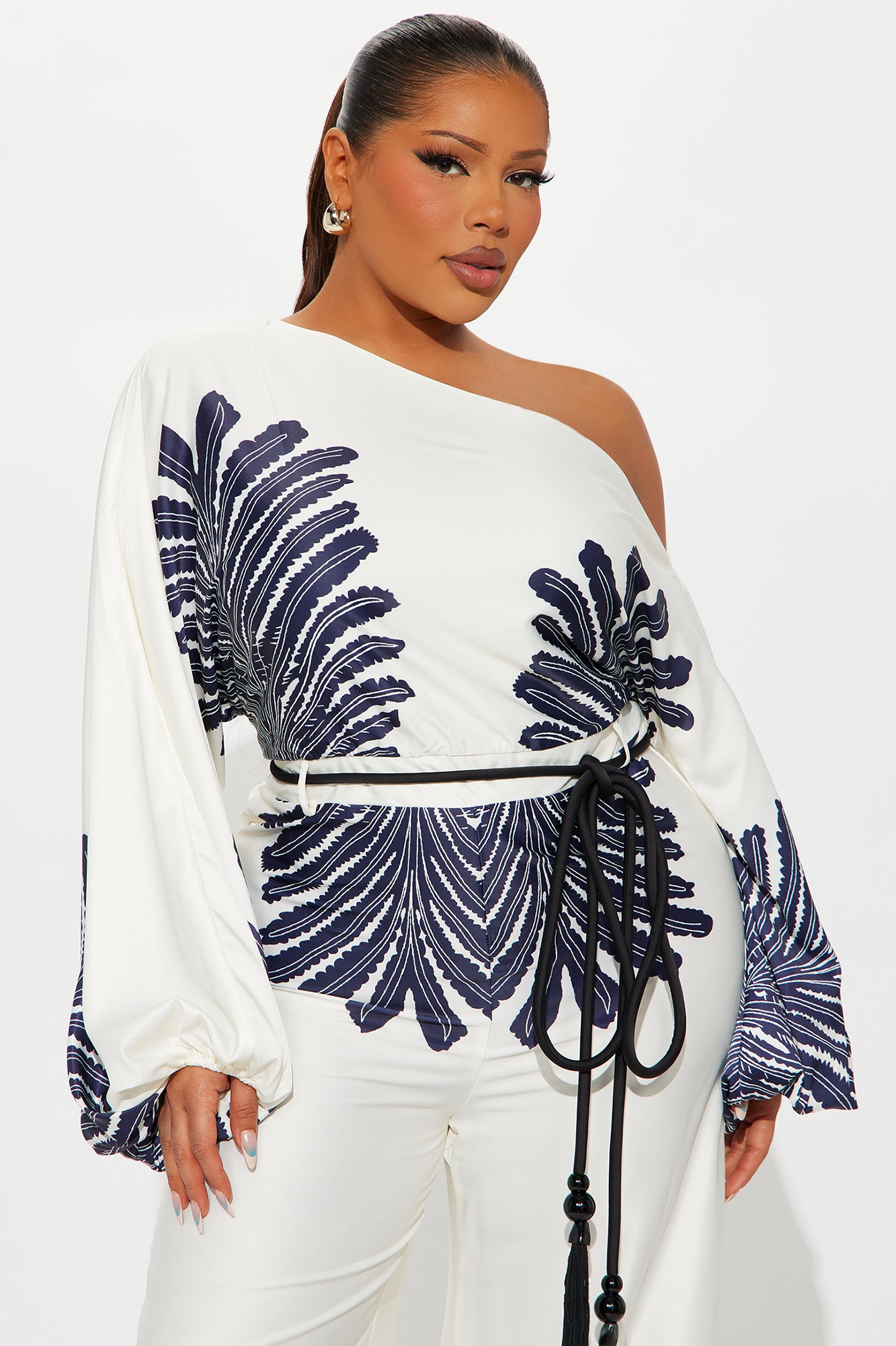Santorini Stopover Satin Jumpsuit - Navy/combo - Image 5