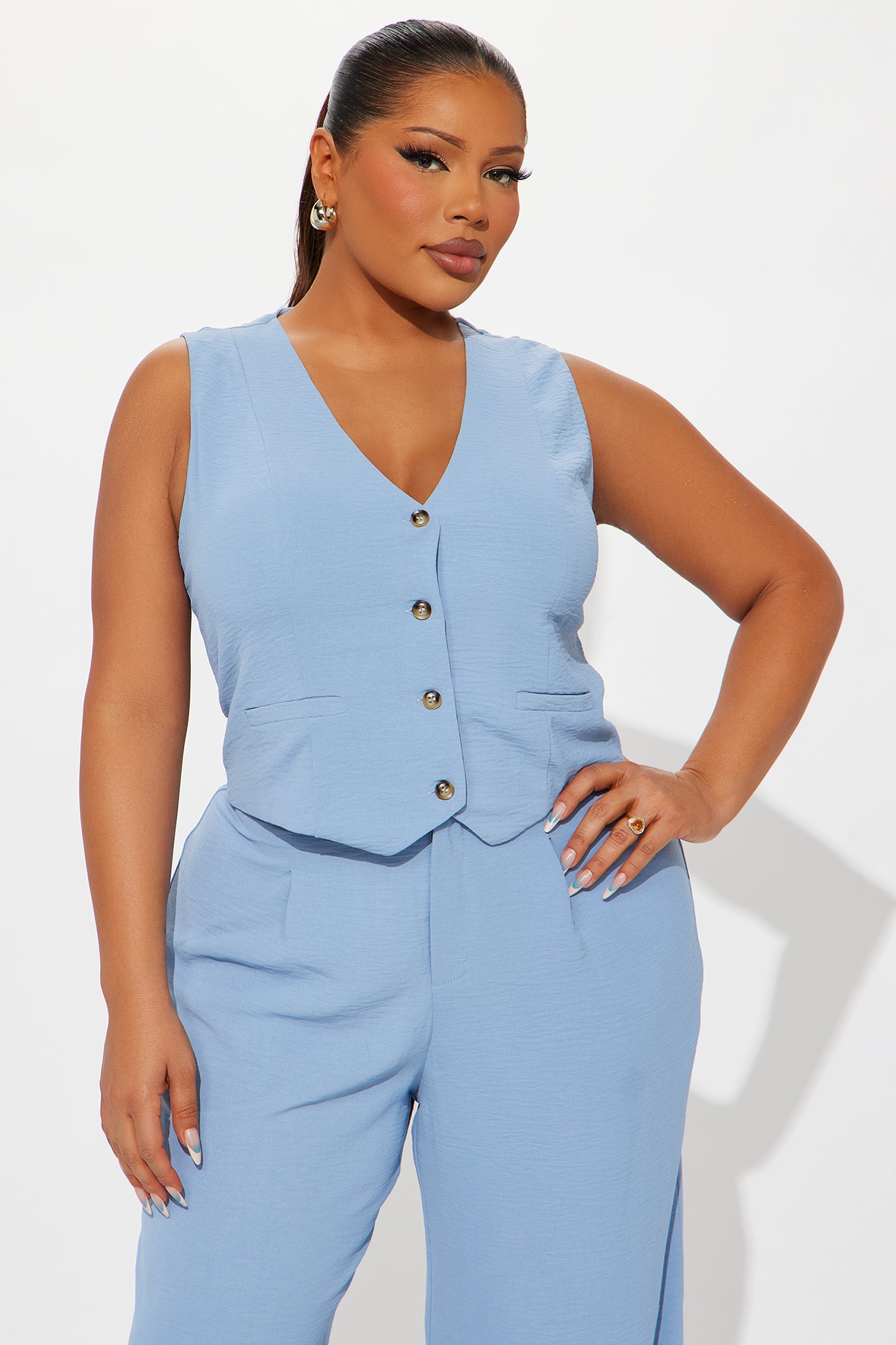 Vanessa Vest Pant Set  - Slate Blue - Image 5