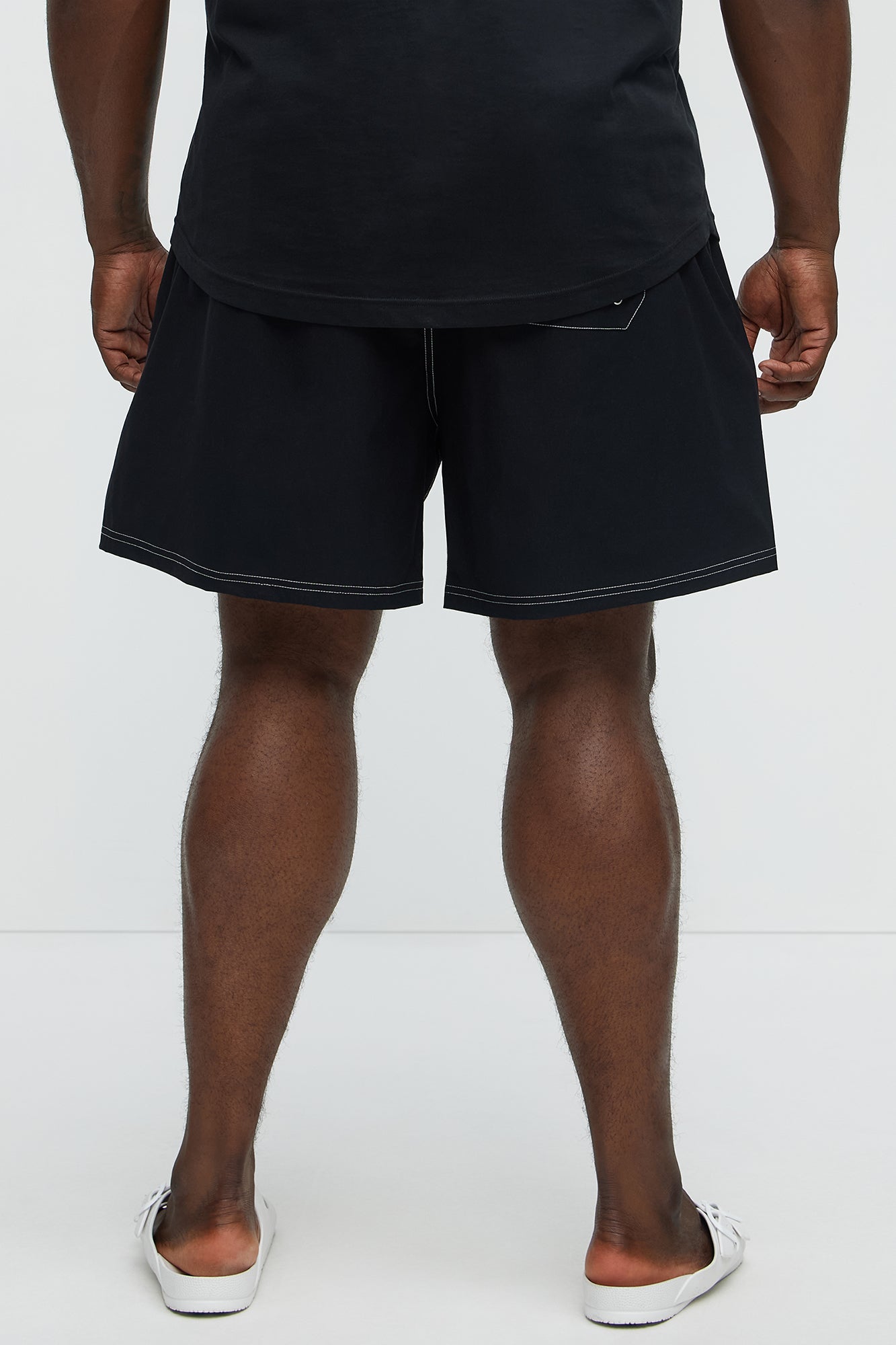 Contrasted Stitch Swim Classic Trunk - Black - Image 6