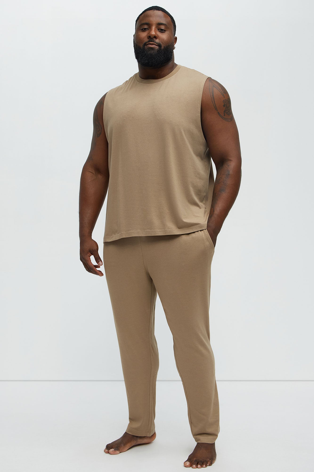 Essential Modal Lounge Pants - Taupe - Image 6