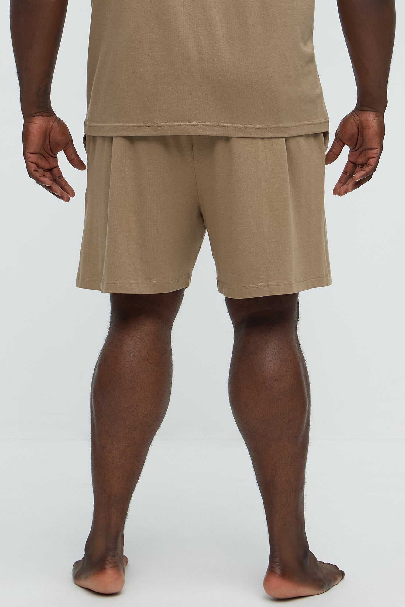 Essential Modal Lounge Shorts - Taupe - Image 8