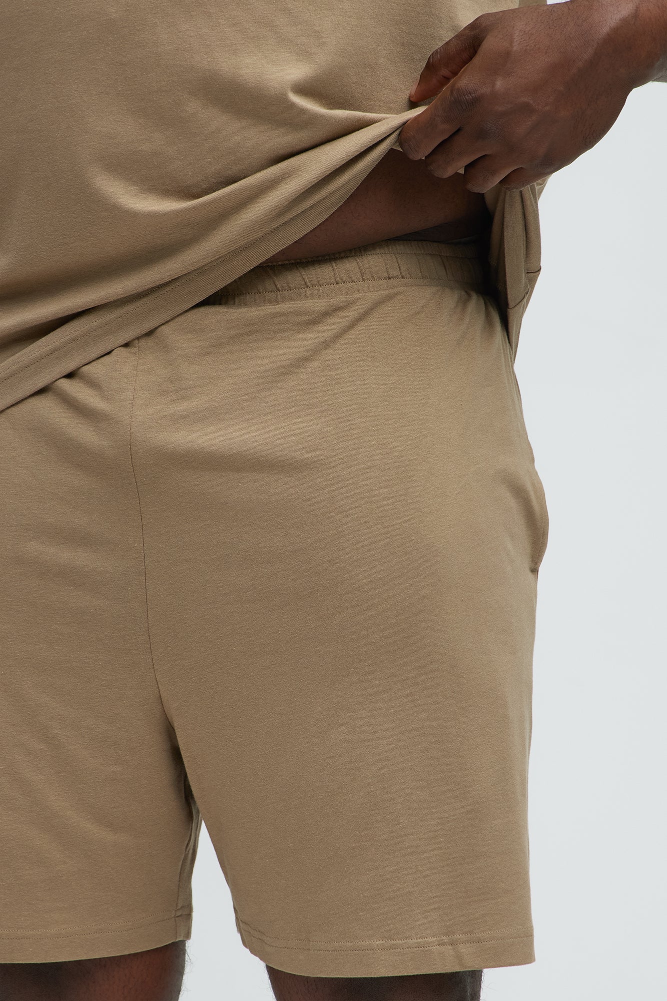 Essential Modal Lounge Shorts - Taupe - Image 7
