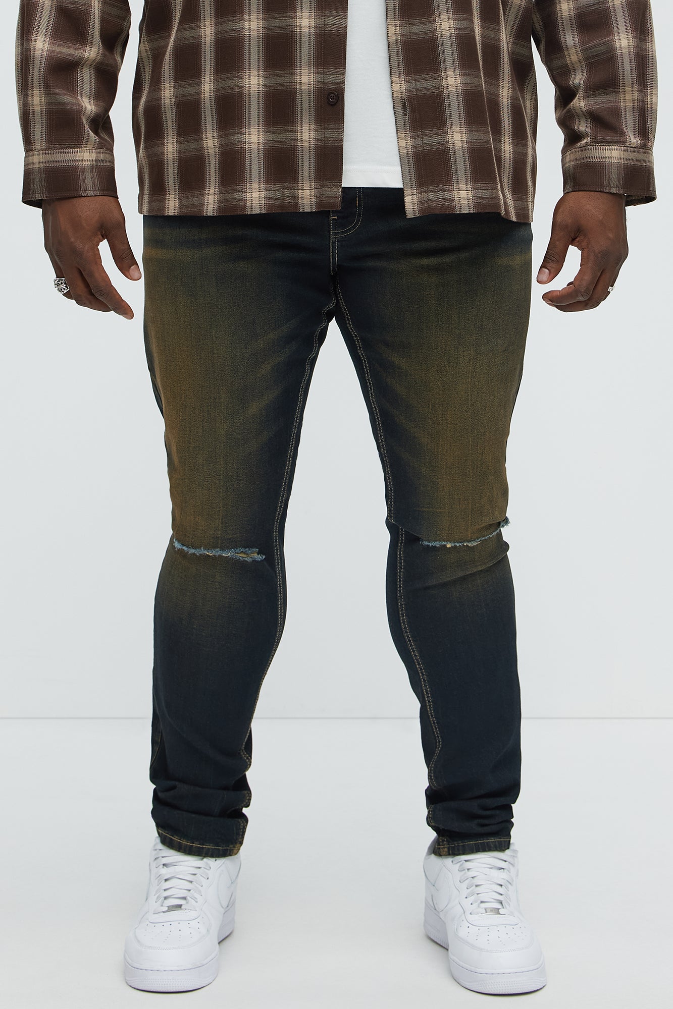Be First Distressed Stacked Skinny Jeans - Vintage Blue Wash - Image 5