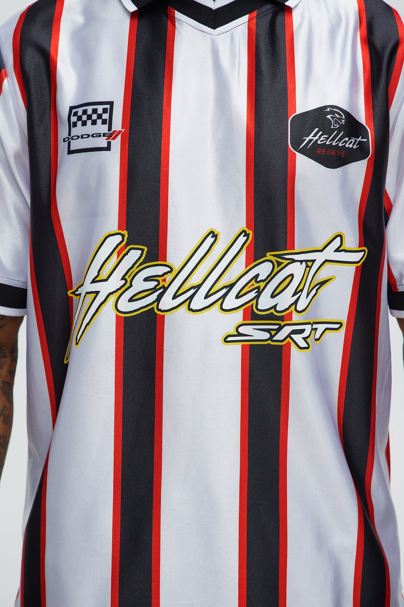 Dodge Hellcat Soccer Jersey Polo - White/combo - Image 3