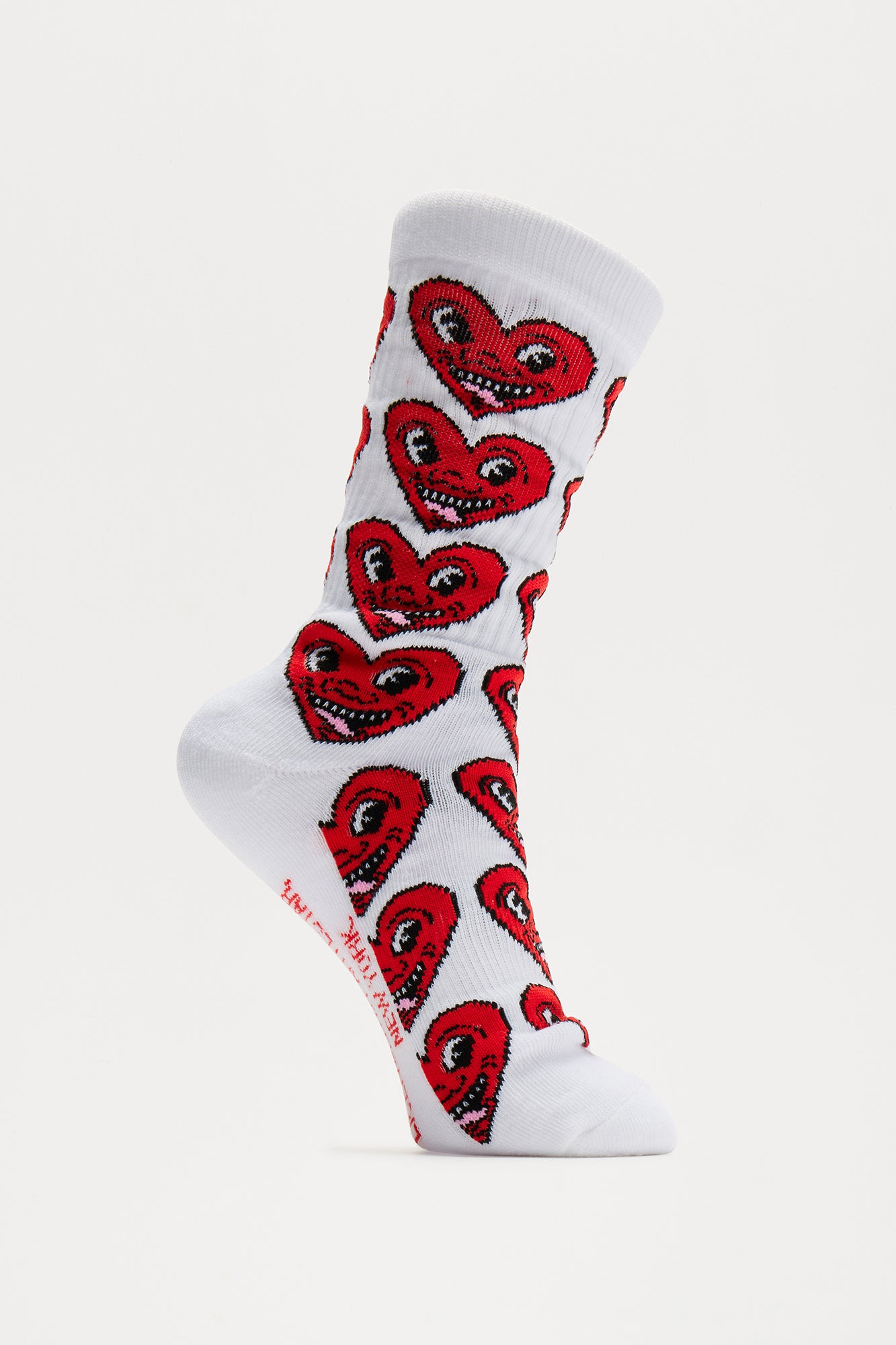 Keith Haring Smiling Heart Socks - White/combo - Image 3