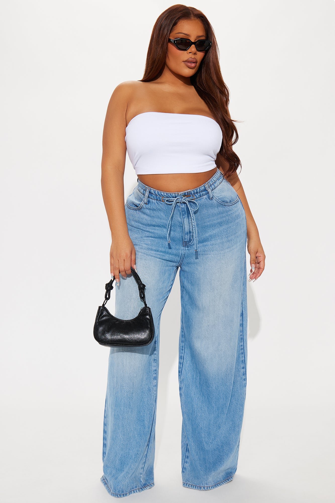 Beachfront Drapey Wide Leg Jeans - Vintage Wash - Image 4