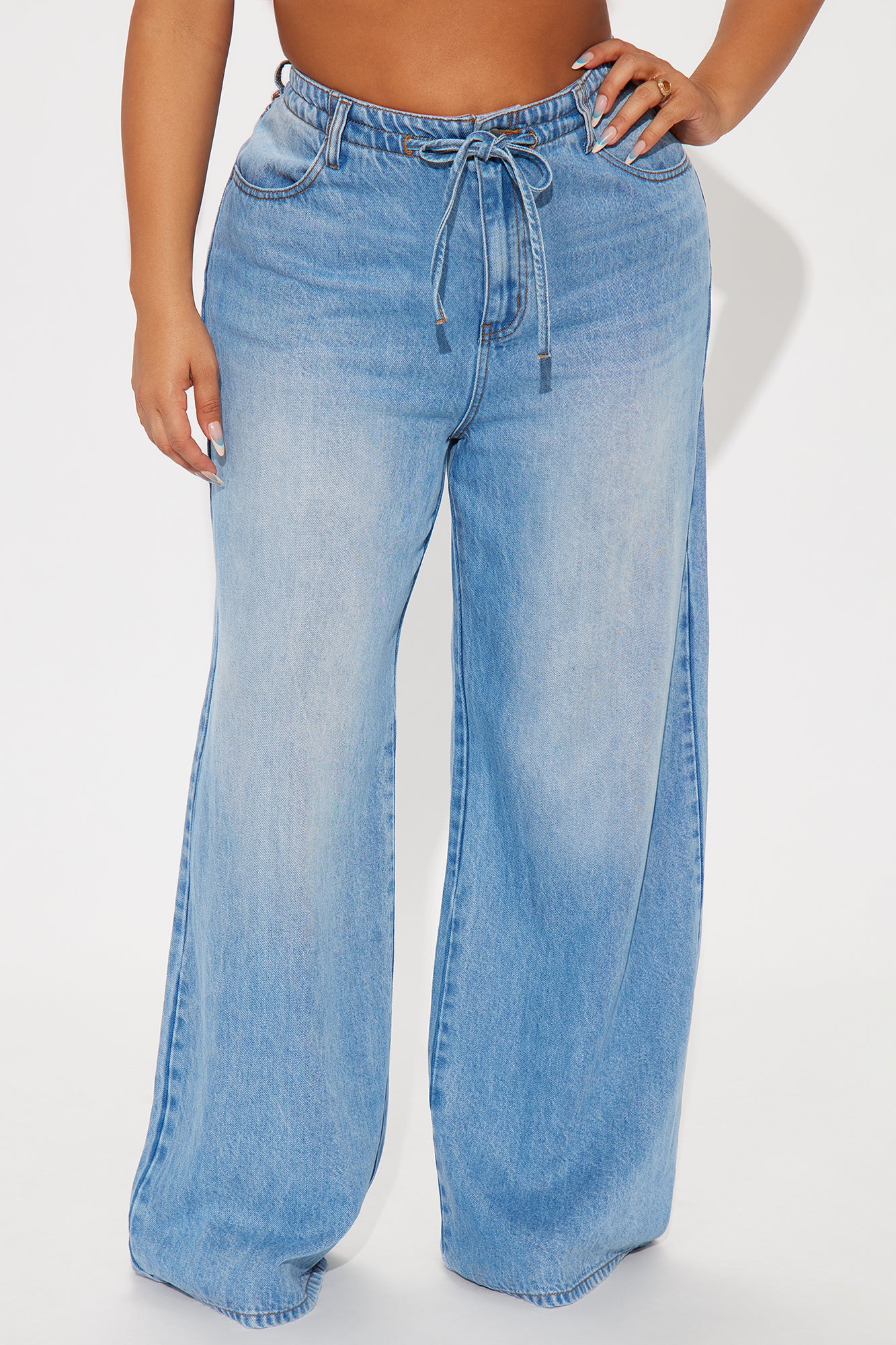 Beachfront Drapey Wide Leg Jeans - Vintage Wash - Image 5