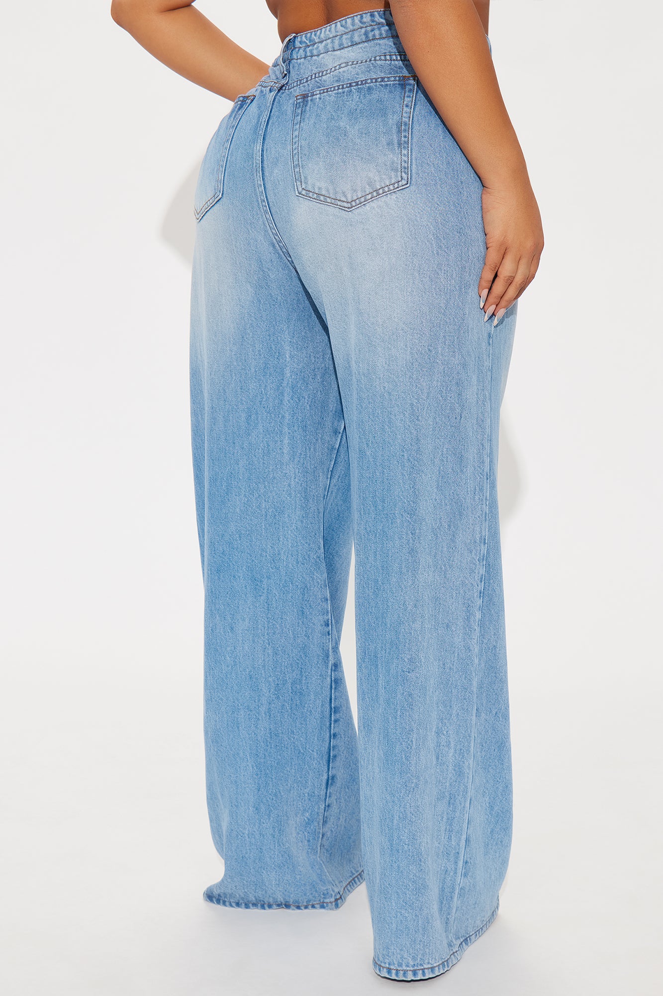 Beachfront Drapey Wide Leg Jeans - Vintage Wash - Image 6