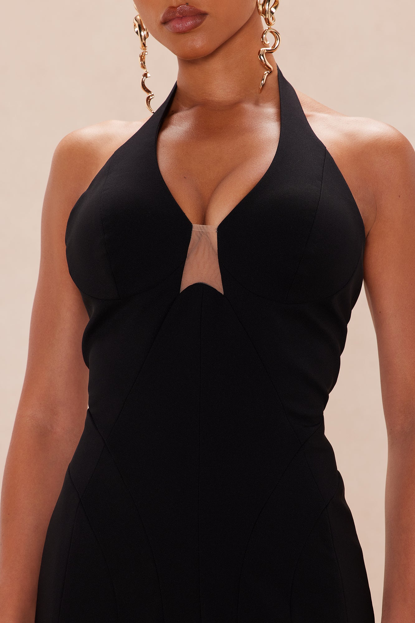 Anna Halter Midi Dress - Black - Image 3