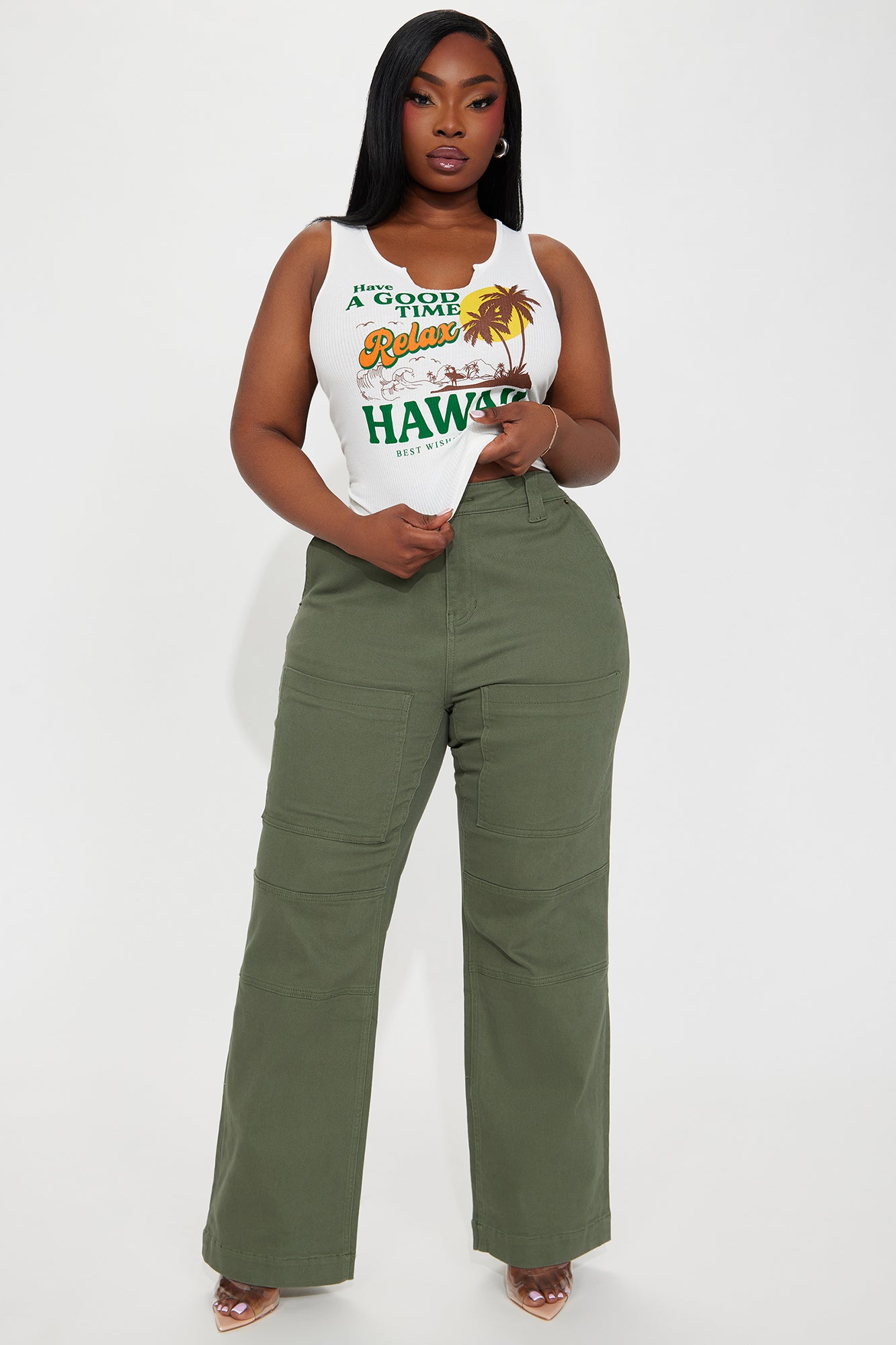 Relax In Hawaii Ribbed Tee - White - Image 7