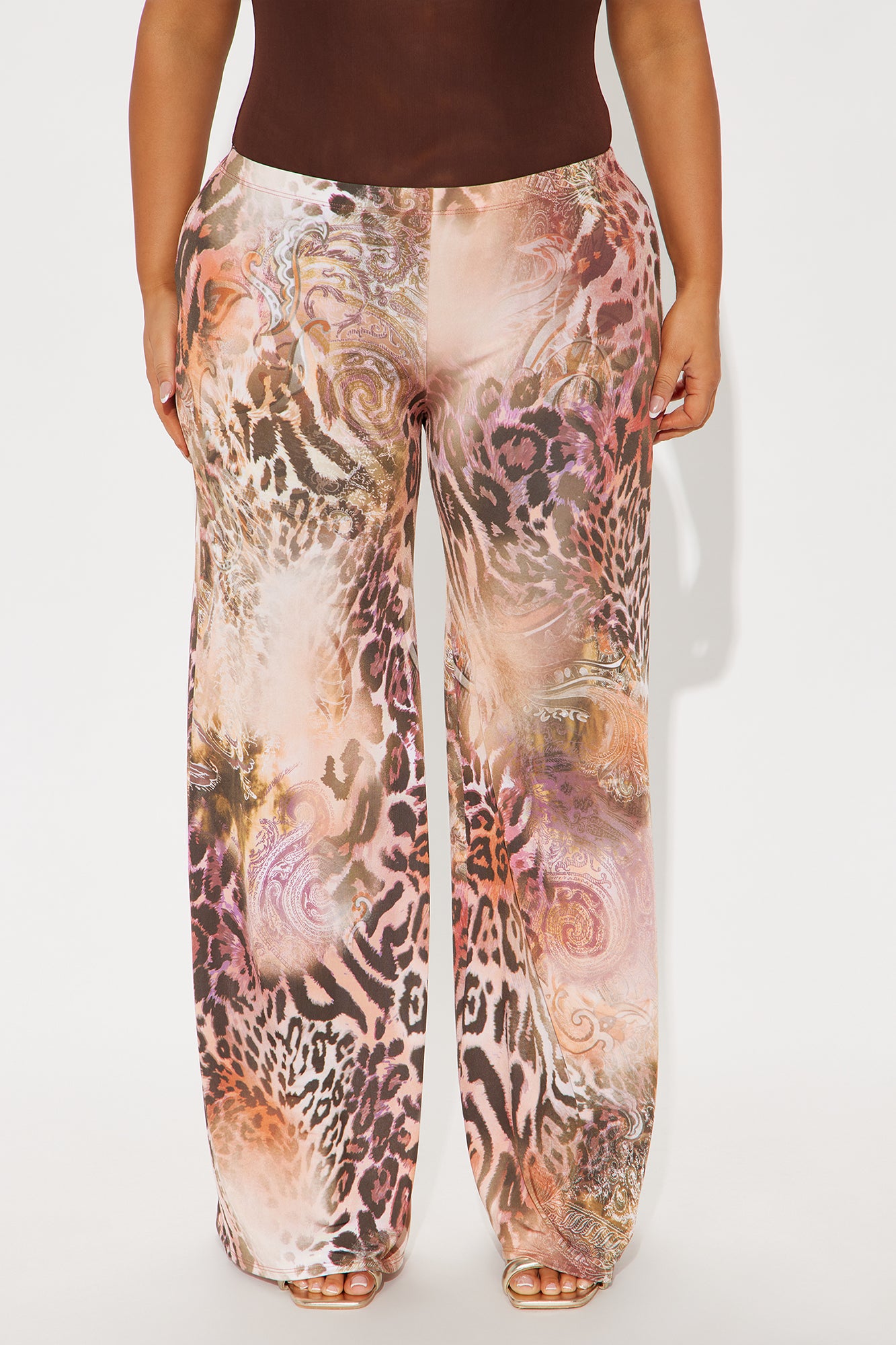 Wild Desire Leopard Wide Leg Pant - Rust/combo - Image 5