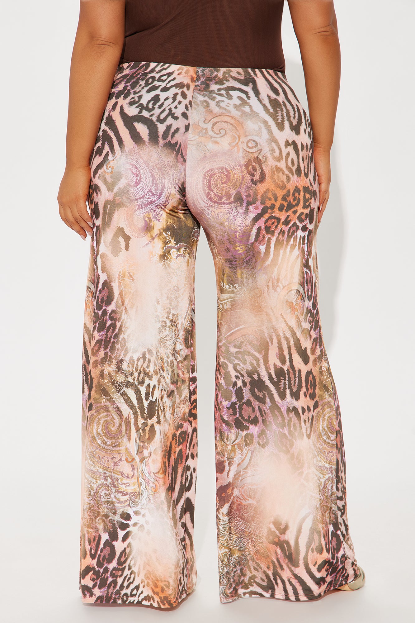 Wild Desire Leopard Wide Leg Pant - Rust/combo - Image 6