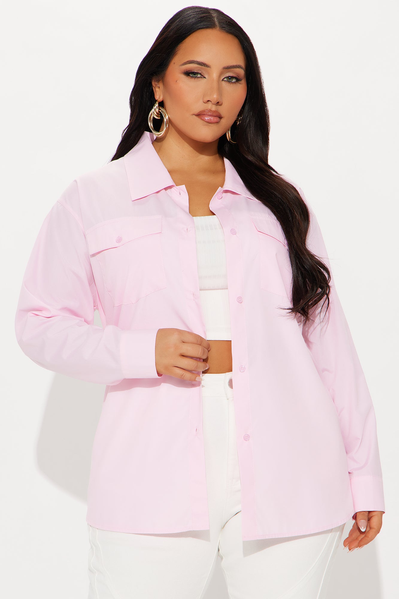 A Classic Poplin Shirt - Pink - Image 4