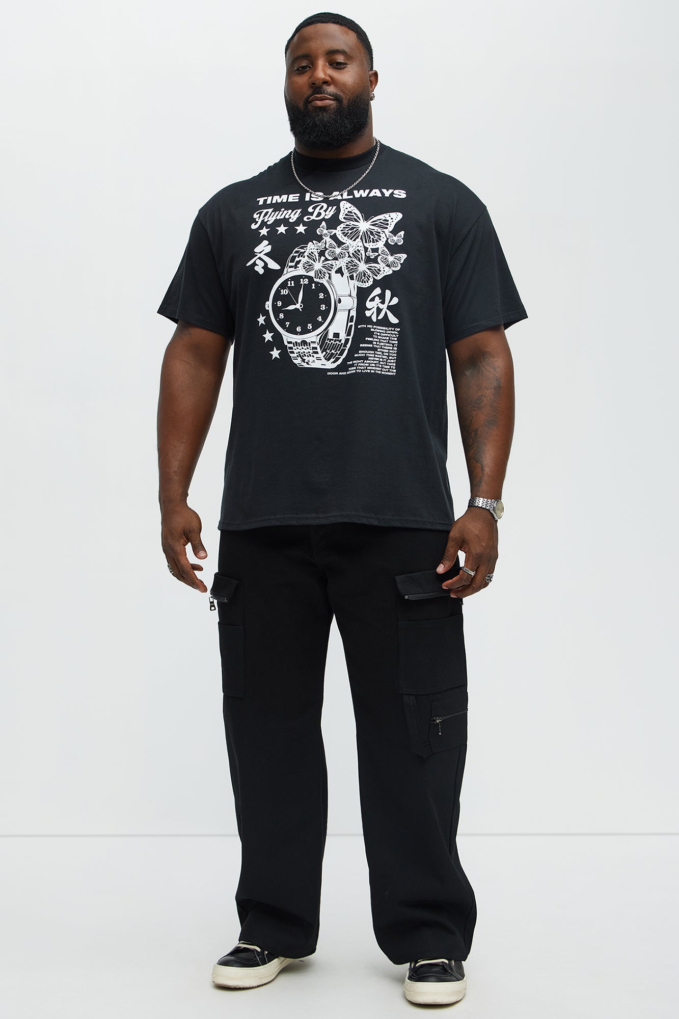 Time Is Always Flying By Short Sleeve Tee - Black - Image 5