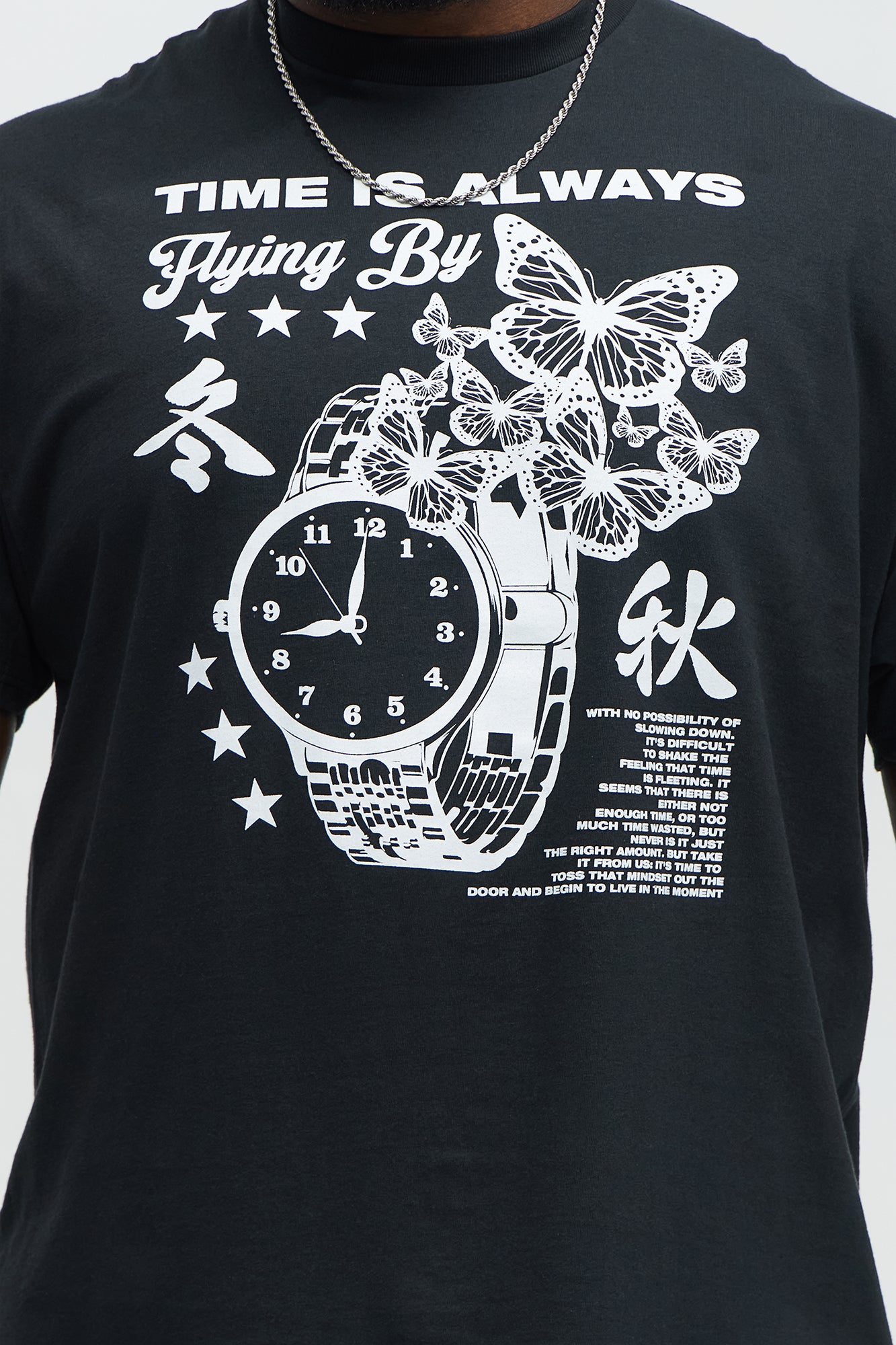 Time Is Always Flying By Short Sleeve Tee - Black - Image 6