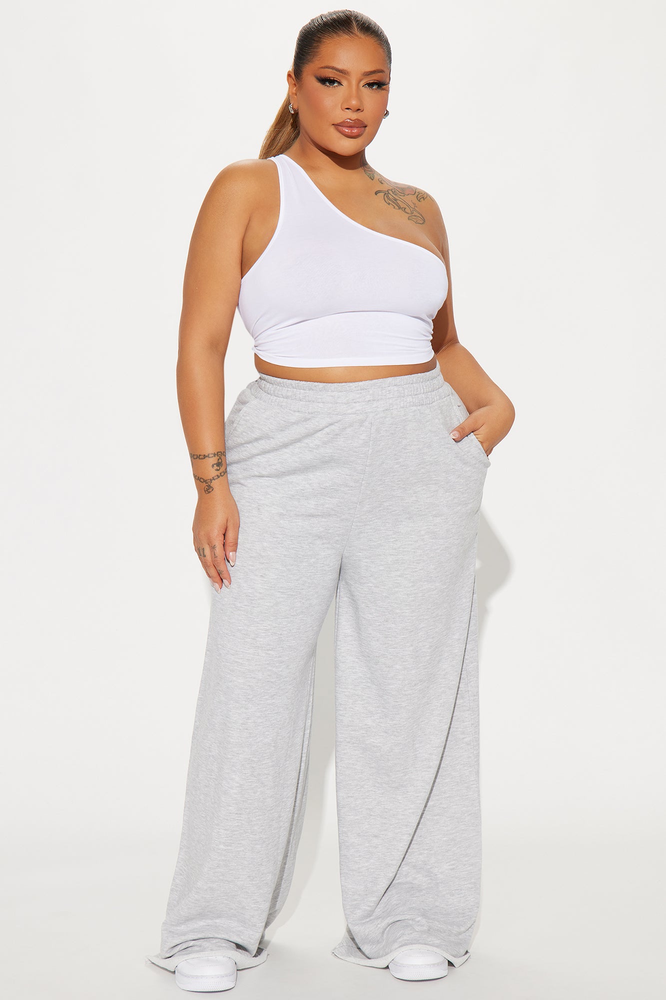 Fair Game Lounge Wide Leg Pant - Heather Grey - Image 4
