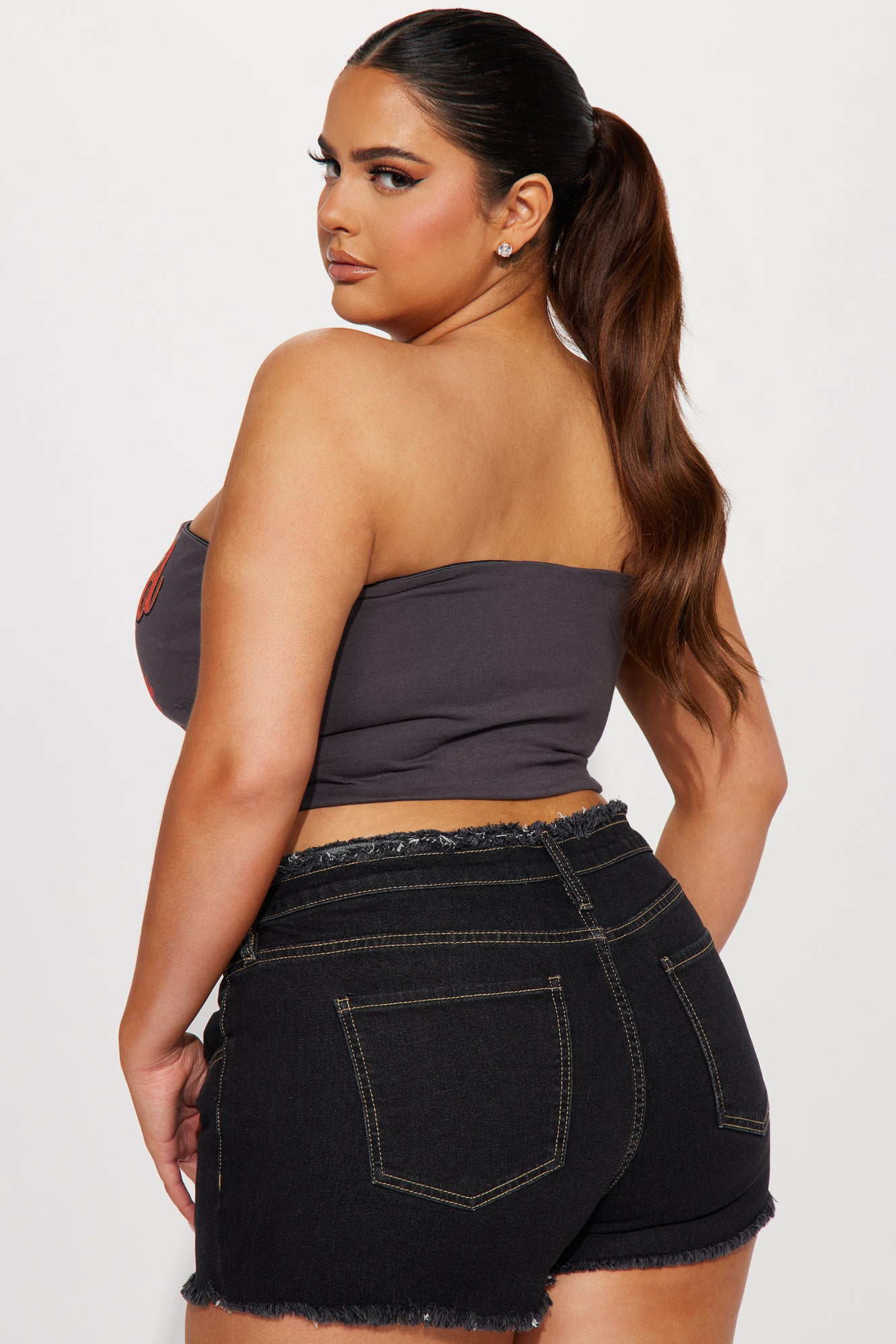 Born To Rock Corset Top - Charcoal - Image 9