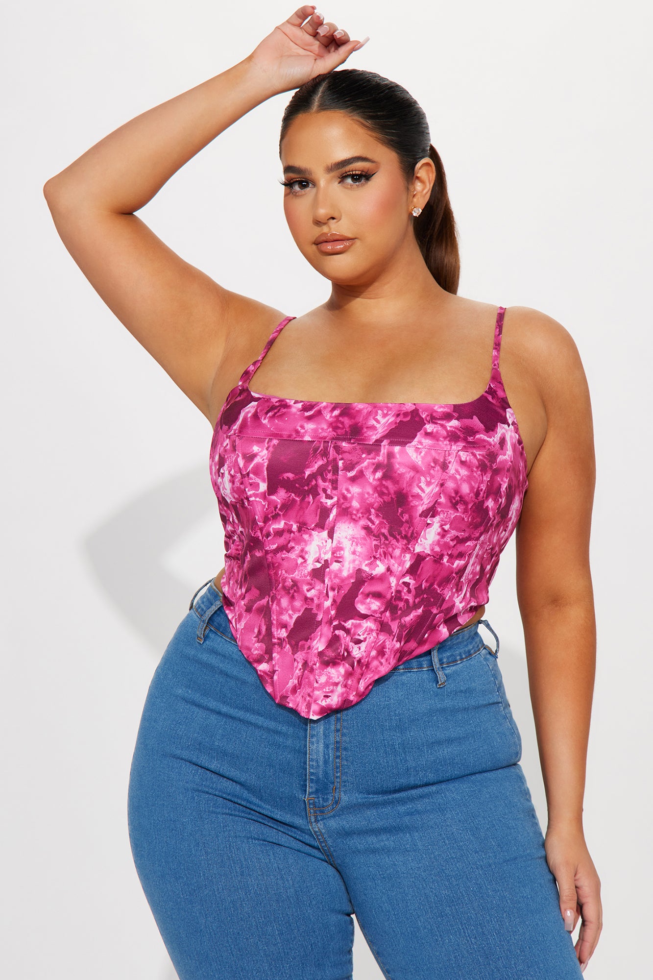 Bring Me Flowers Corset Top - Fuchsia - Image 4