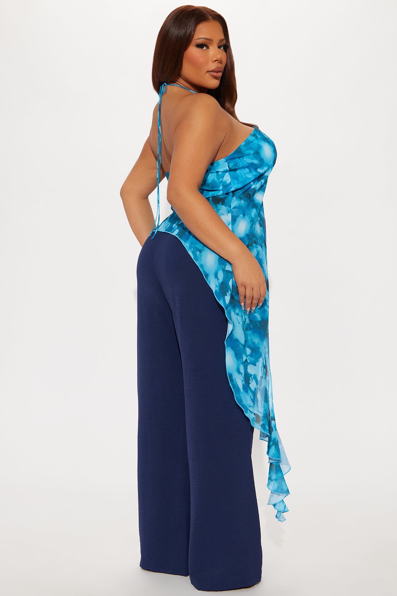 Waves For Days Chiffon Halter Top - Blue/combo - Image 6