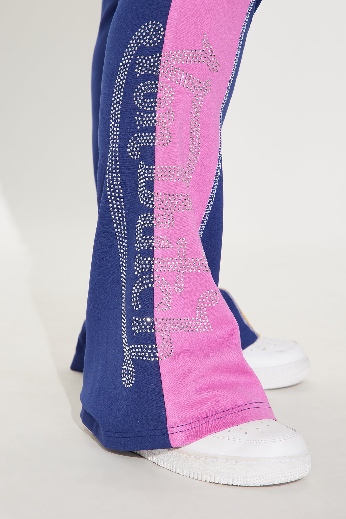 Von Dutch Rhinestone Contrast Flared Pant - Pink/combo - Image 8