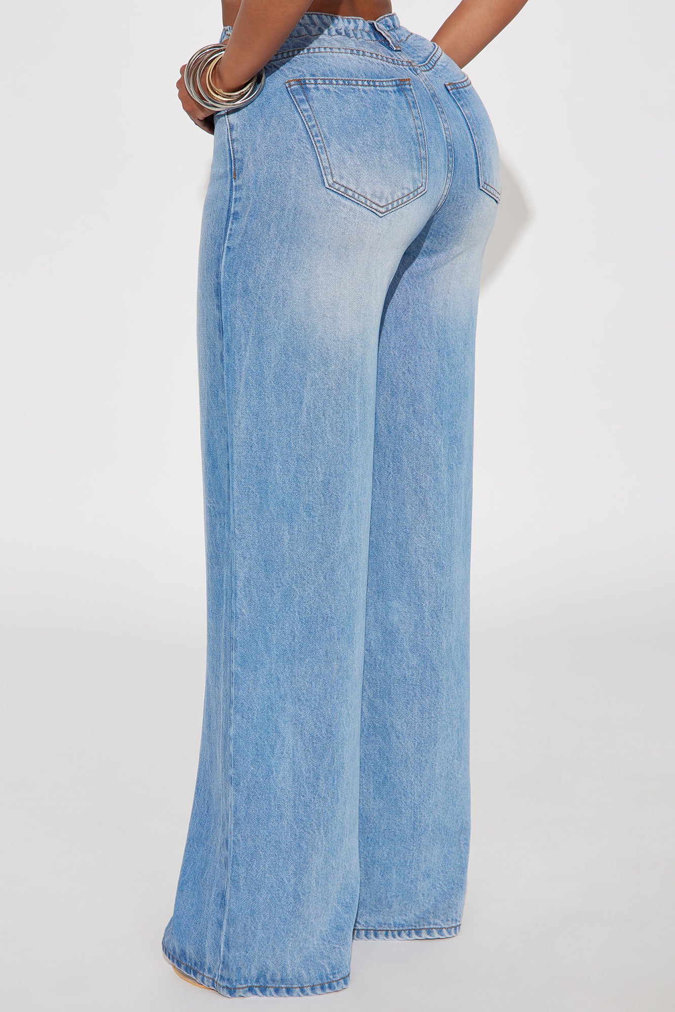 Beachfront Drapey Wide Leg Jeans - Vintage Wash - Image 3