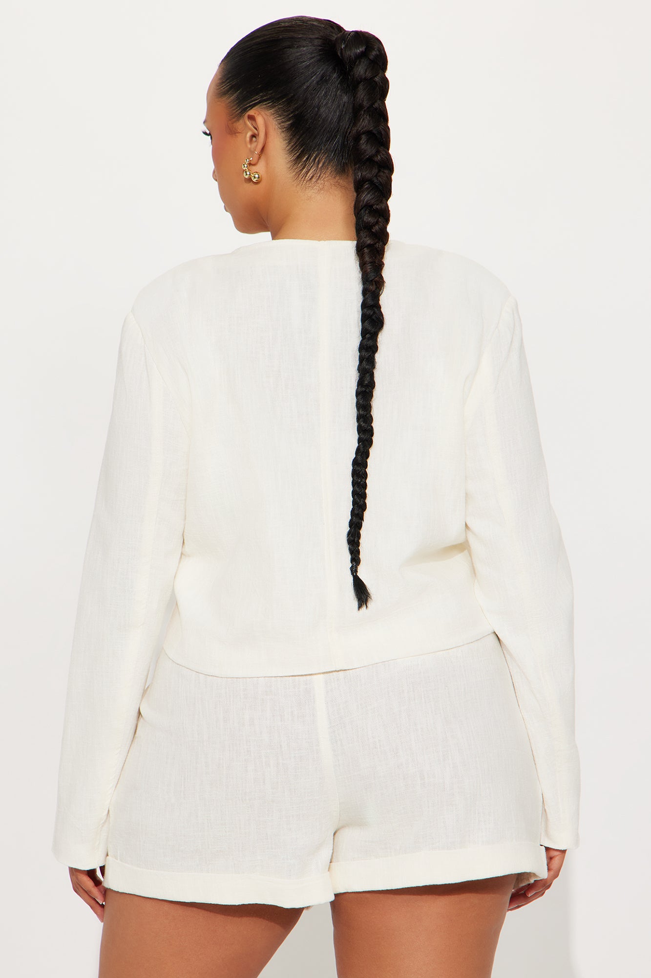 Arin Linen Blazer - Cream - Image 7