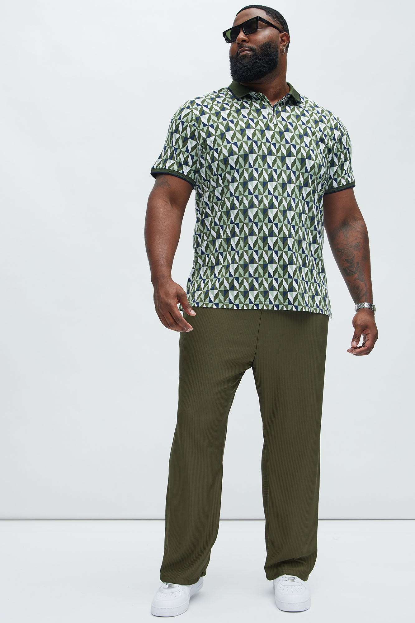 Archway Pleated Pants - Olive - Image 6