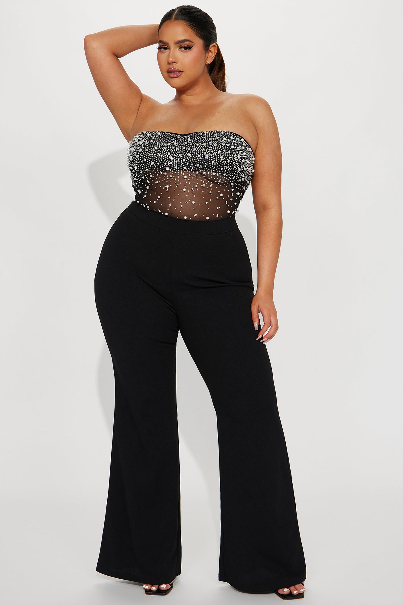 Dream Girl Embellished Jumpsuit - Black - Image 5
