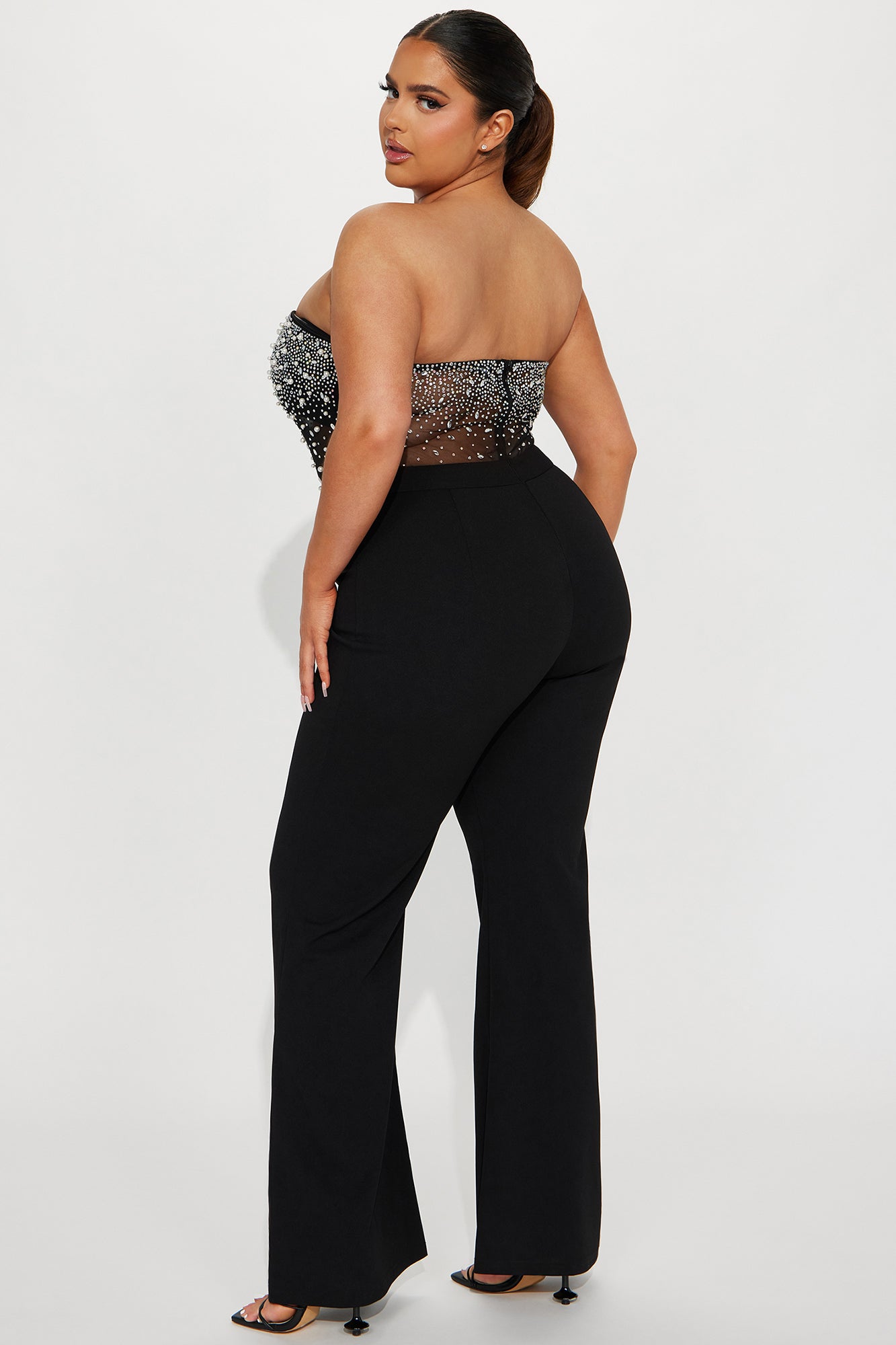 Dream Girl Embellished Jumpsuit - Black - Image 7