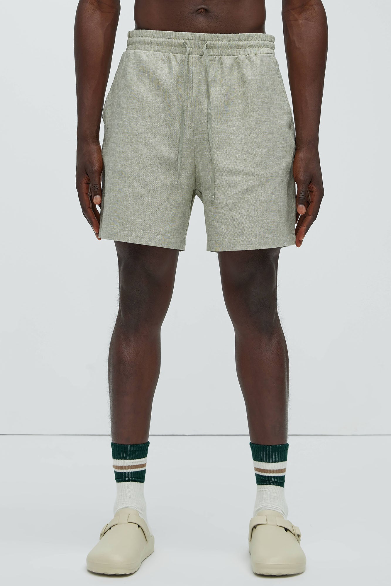 Bahamas Linen Shorts - Green - Image 3